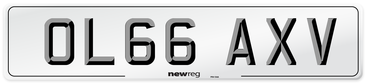 OL66 AXV Number Plate from New Reg